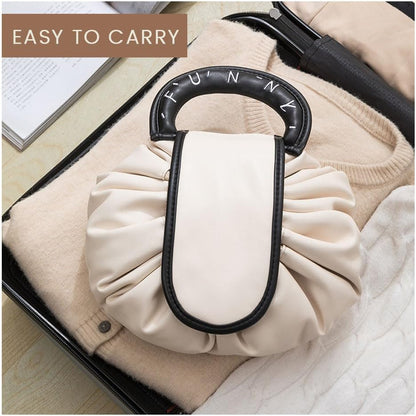 Lazy Makeup Bag with Handle | Drawstring Cosmetic Pouch for Women & Girls