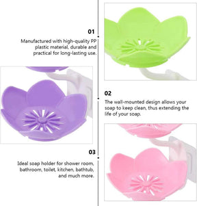 2 Layers Plastic Lotus Drain Soap Holder