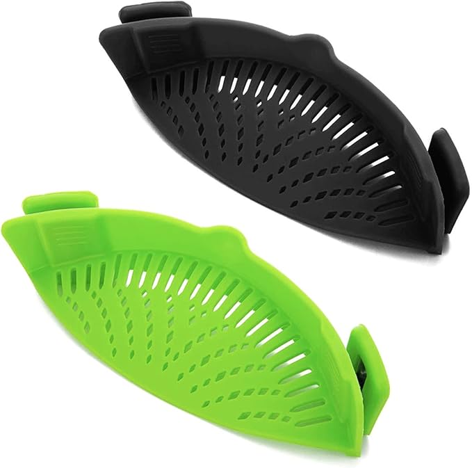 Silicone Clip‑On Strainer – Universal Silicone Pasta & Vegetable Strainers for Pots and Bowls