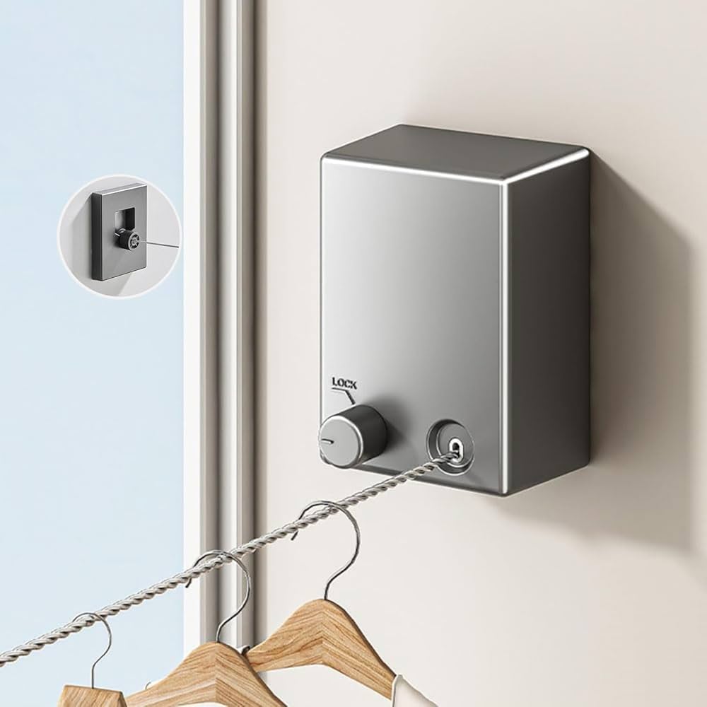 Japanese Clothesline with 4.2m Adjustable Stainless Steel Rope