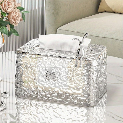Luxury Rabbit Hammered Tissue Box Cover