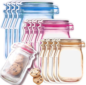 Mason Jar Bag with Zipper (Pack of 3)