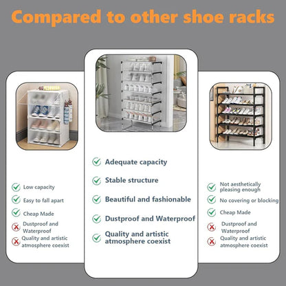 Dustproof Shoe Rack Organizer | 5/6/7 Layer Waterproof Shoe Stand | Space-Saving Storage Shelf for Home