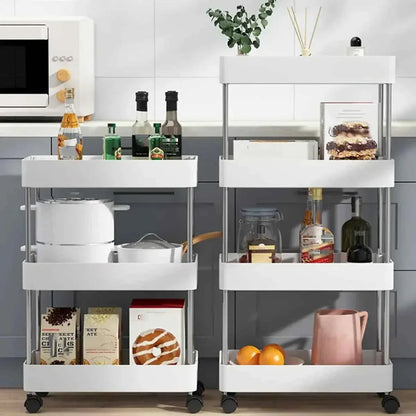 4-Tier Slim Rolling Storage Trolley – Space-Saving Organizer Rack