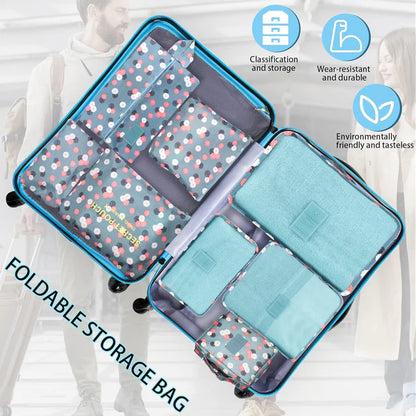 6 in 1 Travel Organizer Bags - Space‑Saving Suitcase Organizer Set