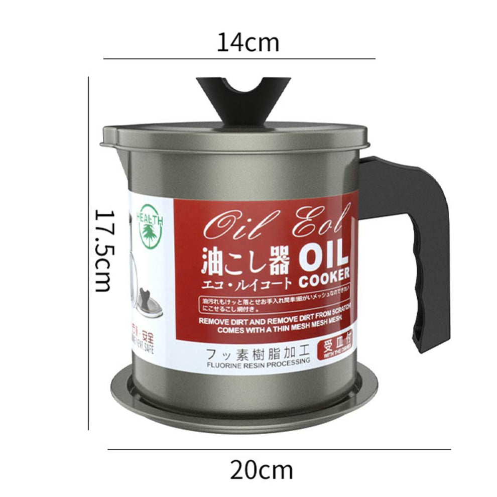 Oil Filter Pot with Tray – Stainless Steel Grease Storage Container