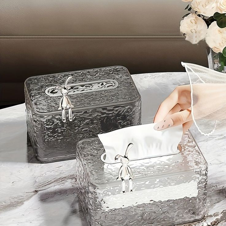 Luxury Rabbit Hammered Tissue Box Cover