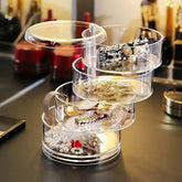 4-Layer Rotatable Jewelry Storage Box – Dust-Free Transparent Organizer