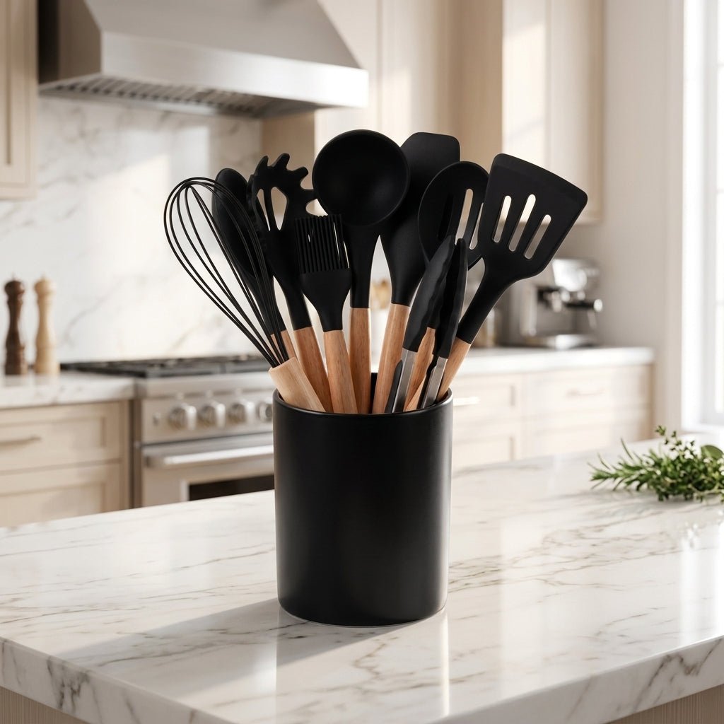 12-Pc Silicone Kitchen Utensil Set – Non-Stick, Heat Resistant Tools - Emperial Homes