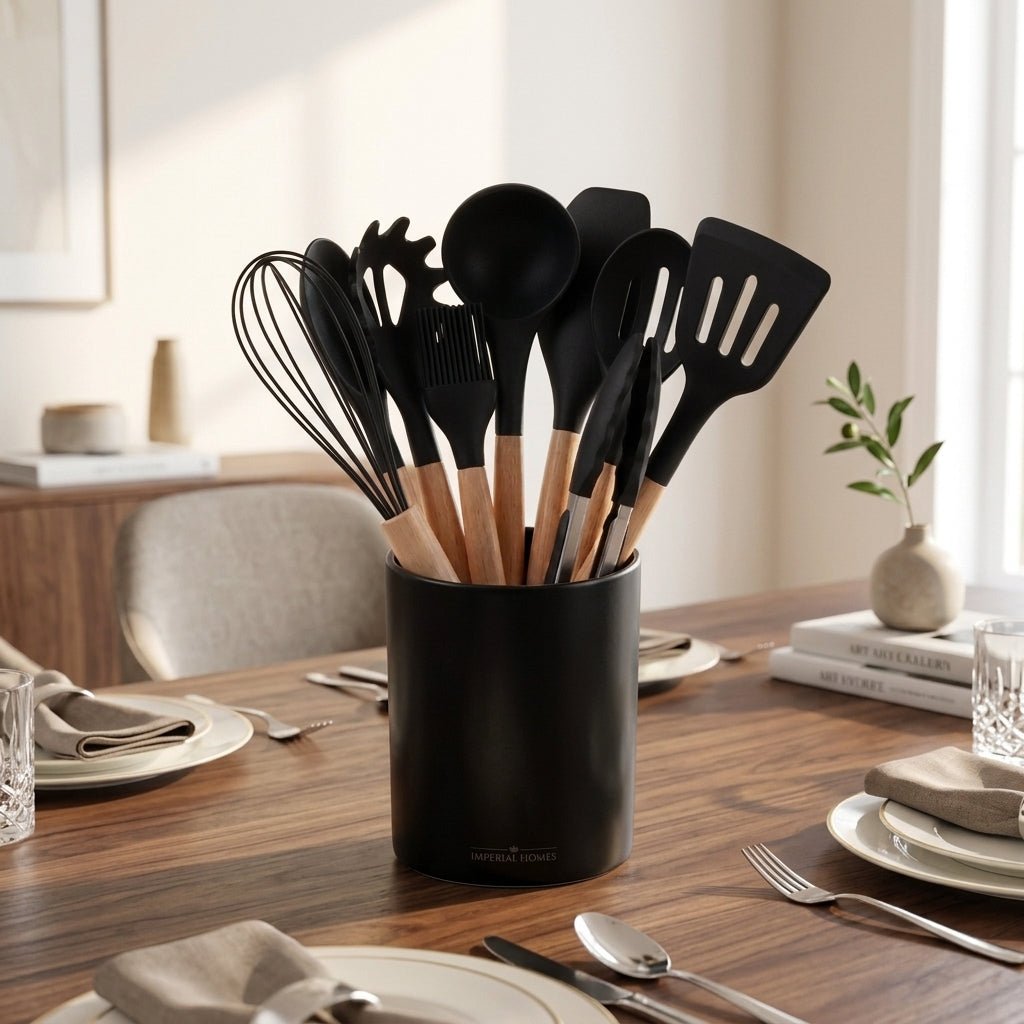 12-Pc Silicone Kitchen Utensil Set – Non-Stick, Heat Resistant Tools - Emperial Homes