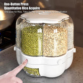 360° Rotating Grain & Cereal Dispenser — Multi-Compartment Kitchen Storage Organizer