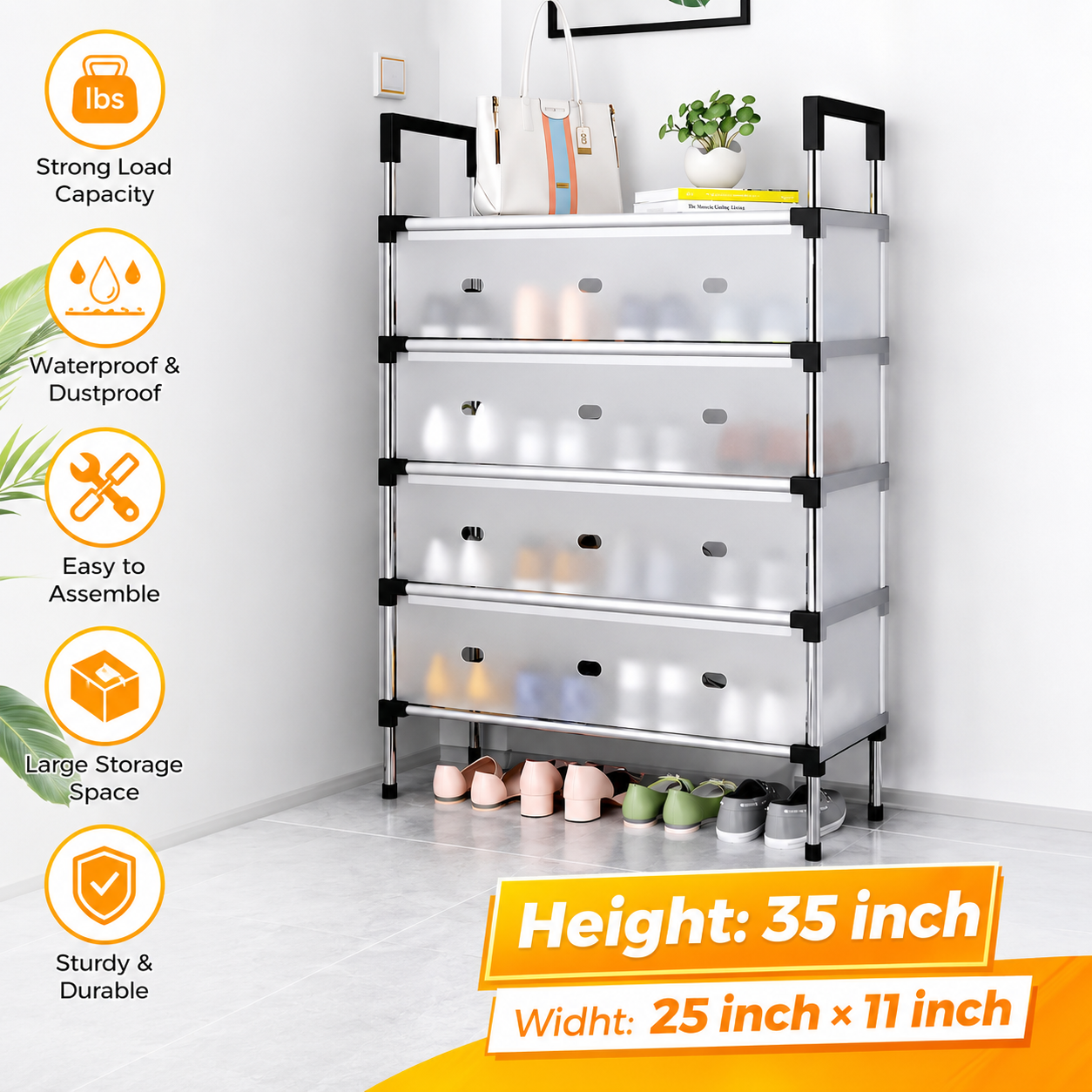Dustproof Shoe Rack Organizer | 4/5/6/7 Layer Waterproof Shoe Stand | Space-Saving Storage Shelf for Home