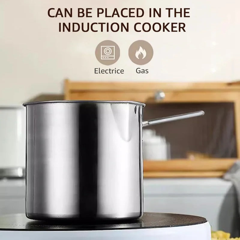 Stainless Steel Deep Frying Pot with Basket | Oil-Saving Fryer for Nuggets, Fries & Snacks (Imported)