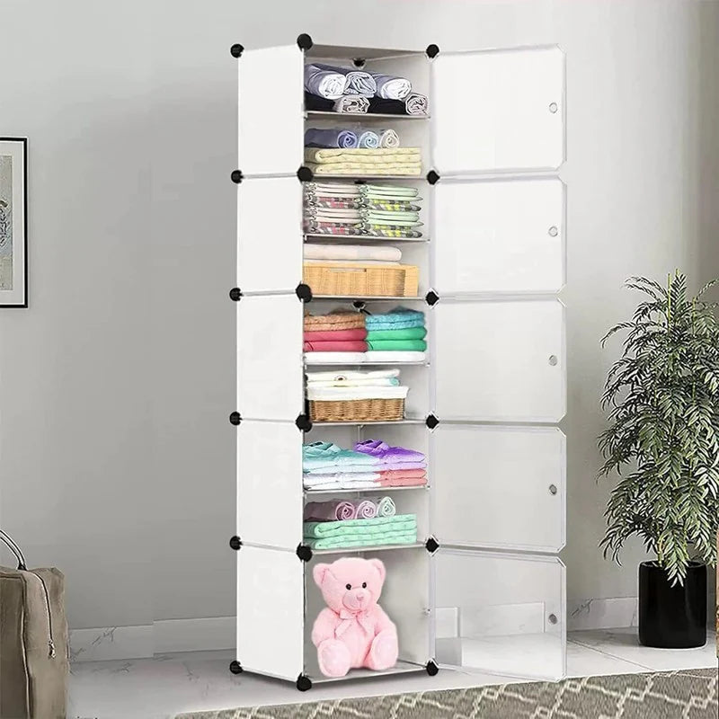Dustproof Multi-Layer Shoe Cabinet with Doors
