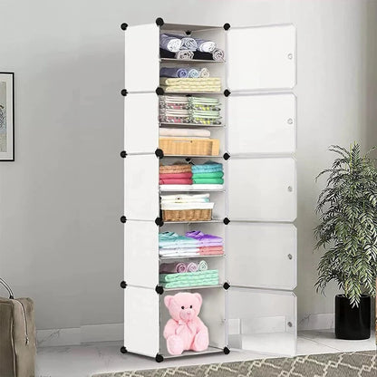 Dustproof Multi-Layer Shoe Cabinet with Doors