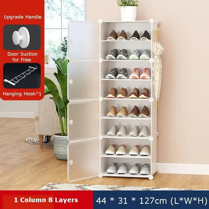 Dustproof Multi-Layer Shoe Cabinet with Doors