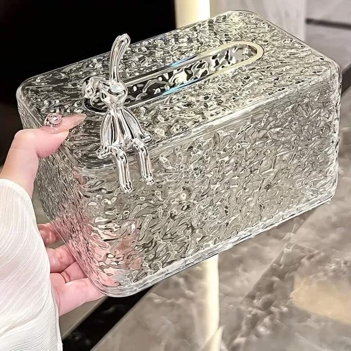 Luxury Rabbit Hammered Tissue Box Cover