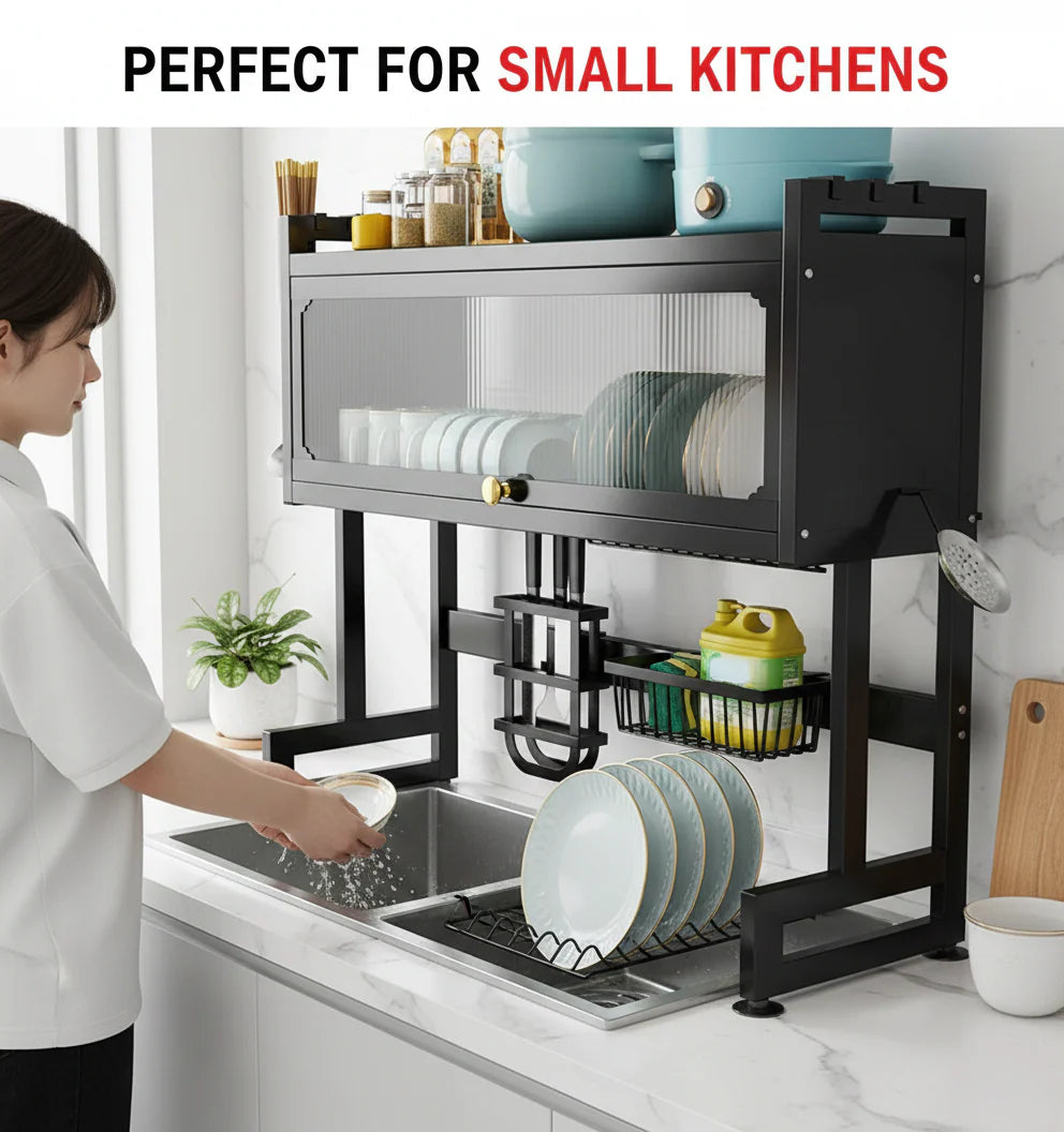 Kitchen Stainless Steel Sink Drain Rack, Rust-Resistant– Organize & Dry Dishes Effortlessly