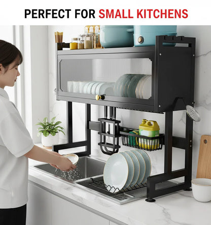 Kitchen Stainless Steel Sink Drain Rack, Rust-Resistant– Organize & Dry Dishes Effortlessly