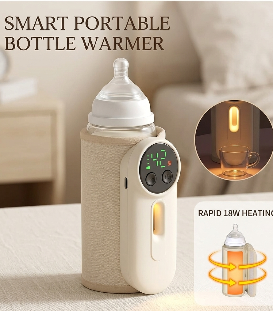 Smart Portable Baby Bottle Warmer – Fast & Safe Milk Heating