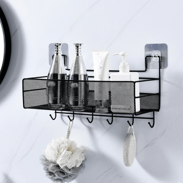 Self Adhesive Iron Rack – No Drill Wall-Mounted Storage Shelf