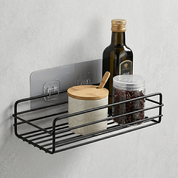 Premium Self-Adhesive Wall Mount Storage Organizer – Punch-Free Metal Rack for Bathroom & Kitchen