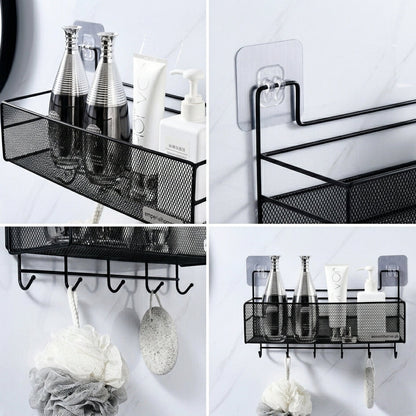 Self Adhesive Iron Rack – No Drill Wall-Mounted Storage Shelf