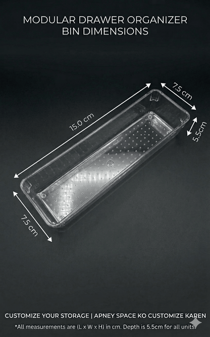 Clear Acrylic Drawer Organizer Bins | Modular Storage Trays