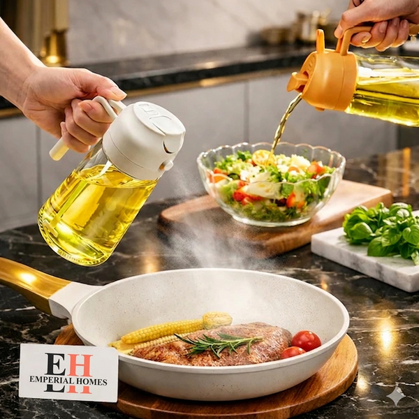 2-in-1 Glass Oil Sprayer & Dispenser Bottle