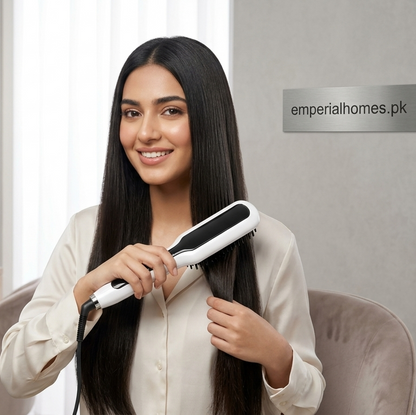Hair Straightener with Comb – 2-in-1 Curler & Straightening Brush