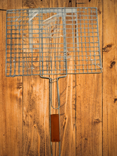 BBQ Stainless Steel Hand Grill – Non-Stick Portable Grilling