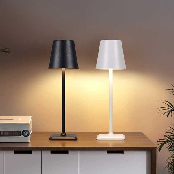 LuxeGlow Rechargeable LED Side Lamp – Minimalist Black & White Cordless Lamp
