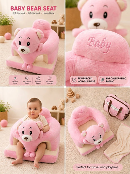Deluxe Plush Baby Bear Support Seat – Ergonomic Soft Sitting Cushion