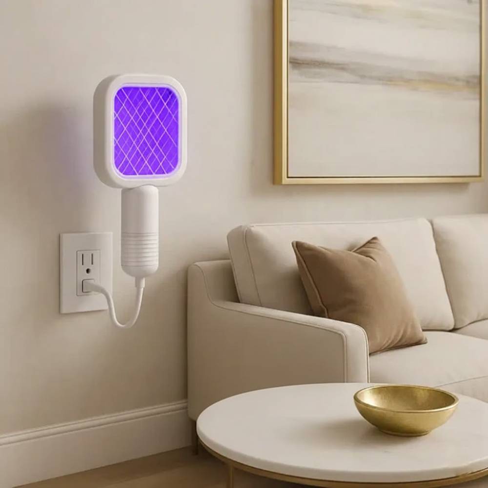 Electric Mosquito Killer Racket with 2-in-1 LED Flashlight – Rechargeable Bug Zapper