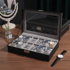 8-Slot PU Leather Watch Box – Elegant Watch Storage & Organizer