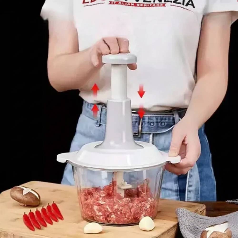 1.5L Hand Manual Food Chopper – Hand Pull Vegetable, Onion & Garlic Cutter