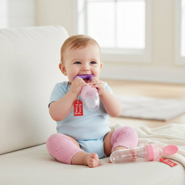 Spoon Feeder, Pacifier with Baby Knee Pad (3 in 1 Deal)