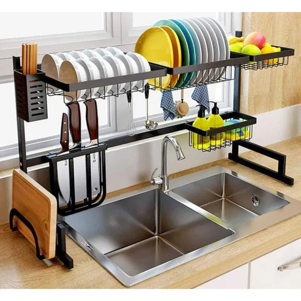 Kitchen Stainless Steel Sink Drain Rack, Rust-Resistant– Organize & Dry Dishes Effortlessly