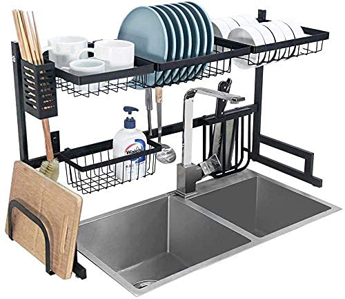 Kitchen Stainless Steel Sink Drain Rack, Rust-Resistant– Organize & Dry Dishes Effortlessly