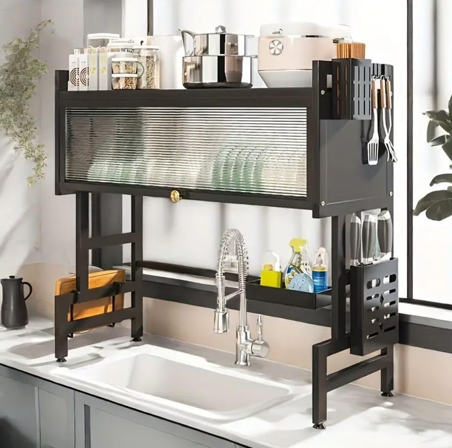 Over The Sink Cabinet Rack – Multi-Functional Kitchen Storage Organizer