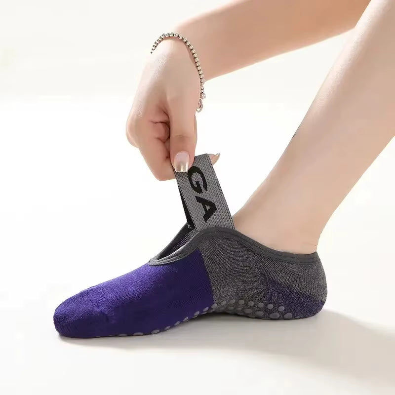 Non-Slip Yoga Socks for Women – Anti-Skid Grip Pilates Socks with Strap