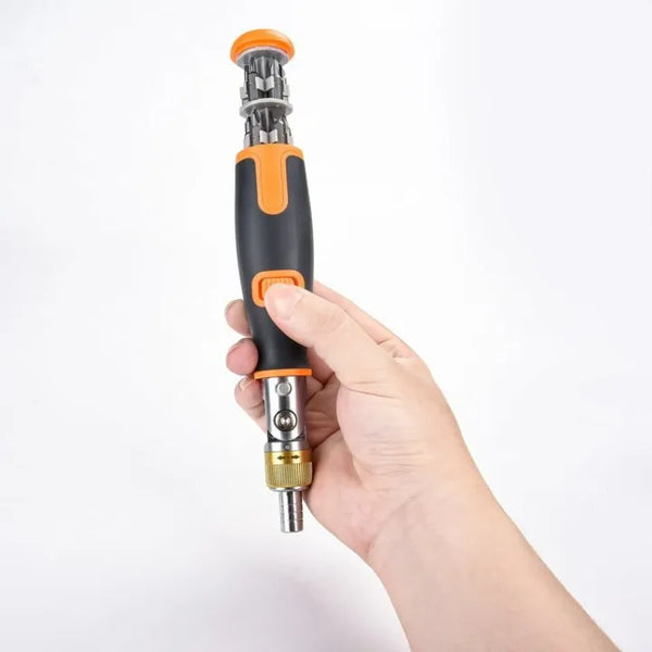 10 in 1 Ratchet Screwdriver Set – Hidden Bit Head, Multi-Angle, S2 Steel