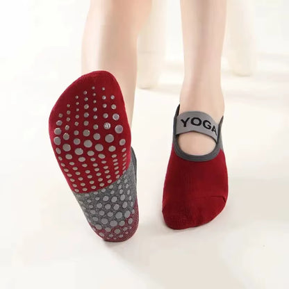 Non-Slip Yoga Socks for Women – Anti-Skid Grip Pilates Socks with Strap