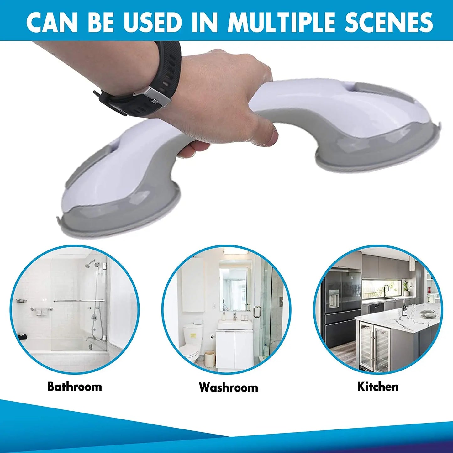 Premium Suction Grab Bar | Bathroom Safety Support Handle for Elderly & Kids