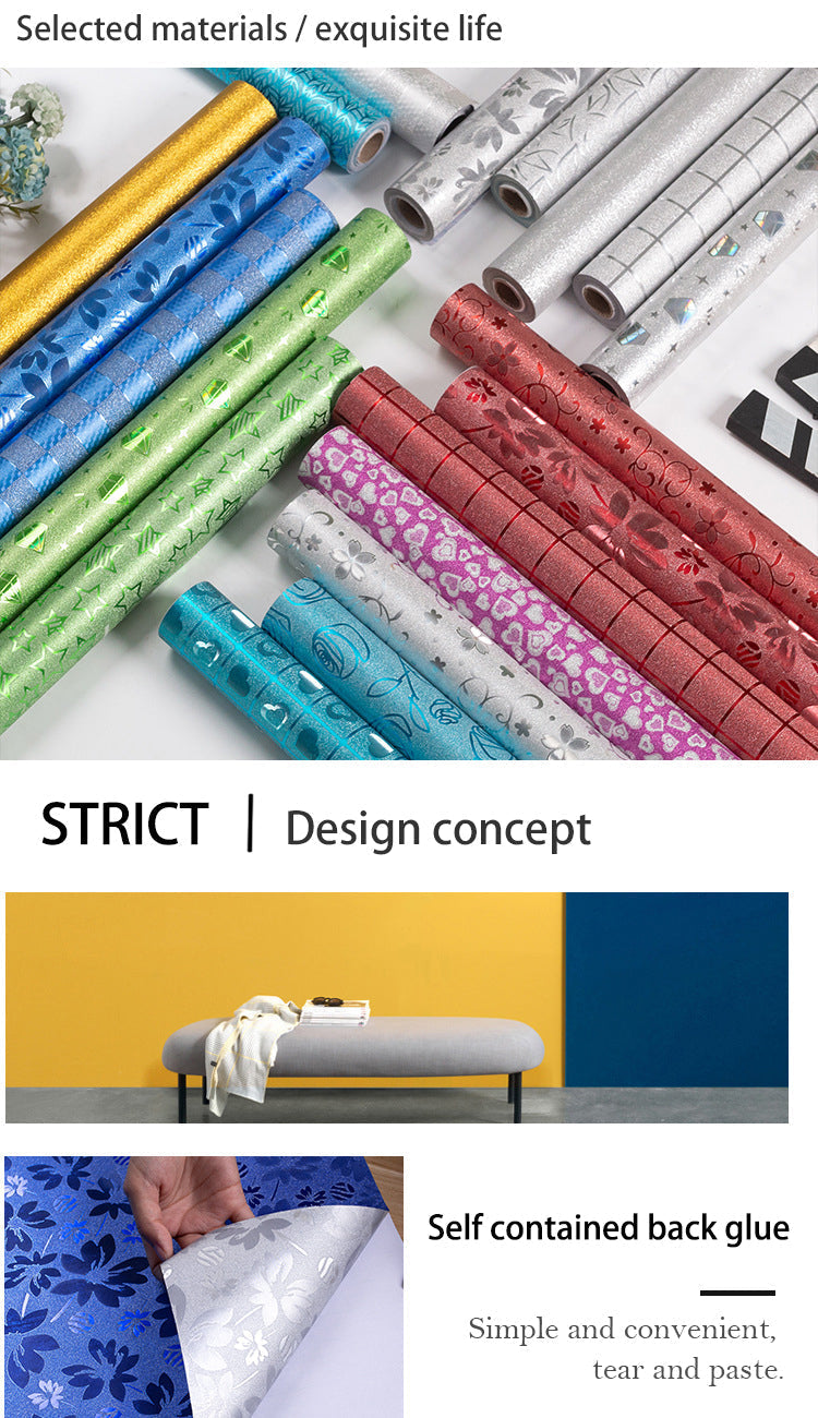 Self-Adhesive Waterproof Wallpaper – PVC Removable Wall & Furniture Cover