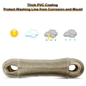 20m Washing Line Rope Thick Strong Plastic PVC Cover