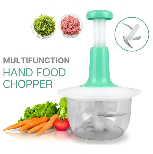 Manual Food Chopper & Mixer | Dual Blade System (Metal + Plastic) | 1.5L / 2L Capacity | No Electricity Required