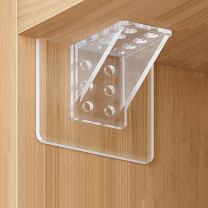 Pack of 4 Acrylic Shelf Support Self Adhesive Cabinet Shelf Stand Wall Hanger Bracket Holder For Kitchen Bedroom