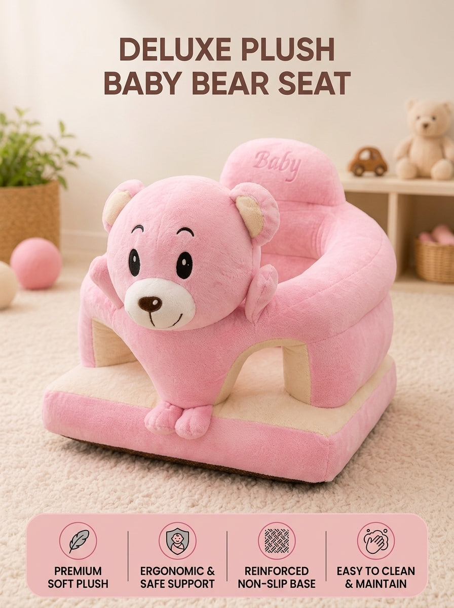 Deluxe Plush Baby Bear Support Seat – Ergonomic Soft Sitting Cushion