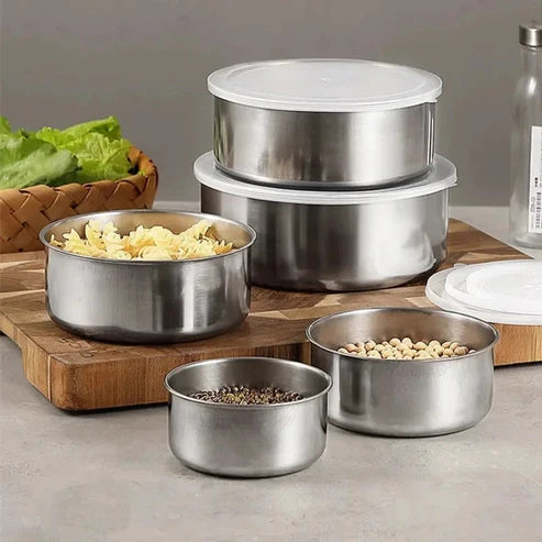 Stainless Steel Bowls (Pack of 5) | Food Storage, Cooking & Serving Bowls | Durable & Rust-Resistant Kitchen Set
